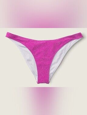XS S M L XXL PINK Swim Shimmer Brazilian Bikini Bottom